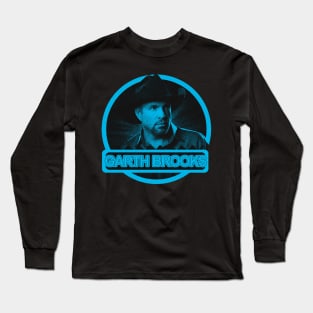 Garth Brooks aesthetic turquoise blue color Long Sleeve T-Shirt